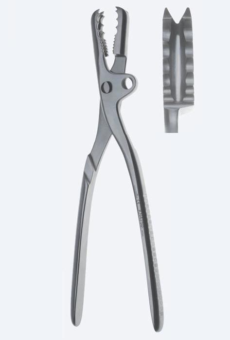 Зажими, хірургічні, "Farabeuf", для утримання кісток, прямі, ширина 11 мм, загальна довжина 255 мм, 10 1/8". Бренд - Asanus Medizintechnik Gmb, Німеччина